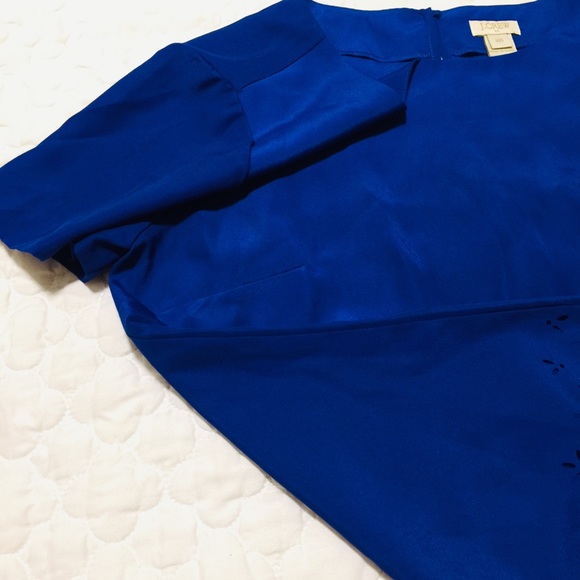 J.crew cobalt blue laser cut blouse - Picture 3 of 8